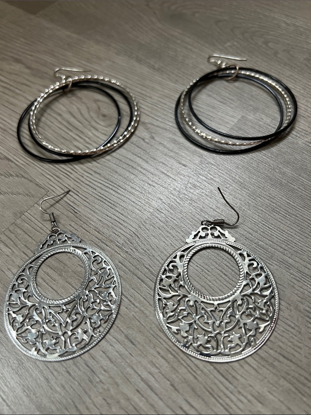 Statement Fashion Large Hoop Earrings and Rings bundle
